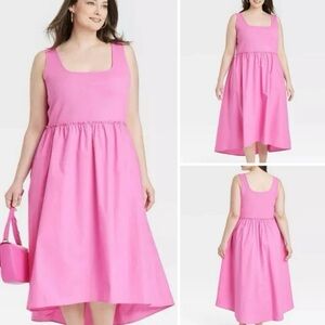 Women's Asymmetrical Midi Ballet Dress - A New Day Pink M
